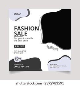 Vector simple elegant fashion sale social media Instagram post template premium vector