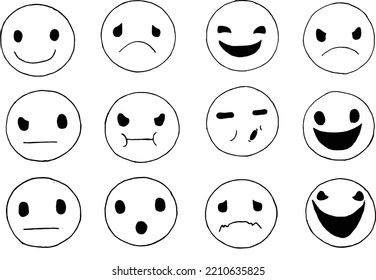 Vector Simple Emoticons That Can Be Collected And Edited