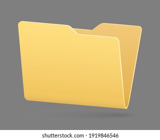 vector simple empty folder with light shadow on the gray background