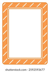 Vector Simple Empty Orange Frame With Stripes Line
