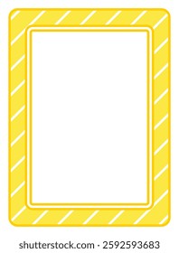Vector Simple Empty Yellow Frame With Stripes Line