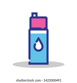Vector simple filled line icon, bottle of water icon on isolated background