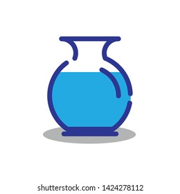 Vector simple filled line icon, bottle of water icon on isolated background