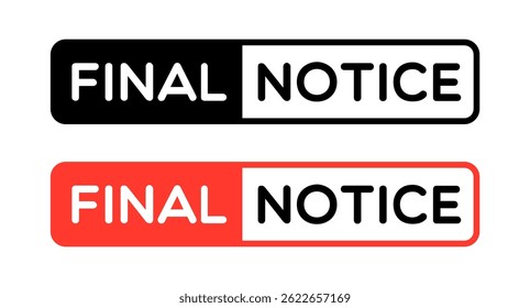 Rótulos de Aviso Final Simples de Vetor