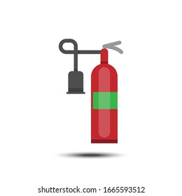 Vector simple fire extinguisher flat icon, 64x64 Pixel perfect icon, editable icon, small shadow on white isolated background