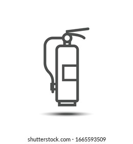 Vector simple fire extinguisher line icon, 64x64 Pixel perfect icon, editable icon, small shadow on white isolated background