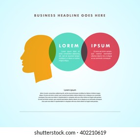 Vector simple flat business card template. Express delivery, logistics company advertising. Business solution. Growing success concept. Internet, net working. Poster, leaflet, article illustration.