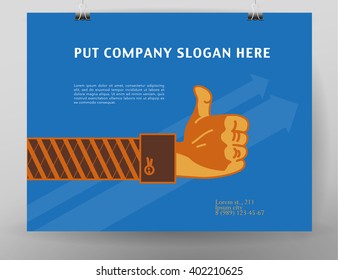 Vector simple flat business card template. Express delivery, logistics company advertising. Business solution.Success concept. Internet, net working. Poster, leaflet, card, article illustration.