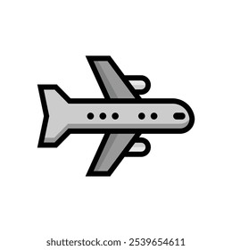 Símbolo de ícone de avião de design plano simples de vetor