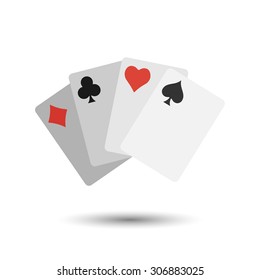 Vector simple flat game cards icon. Sport illustration