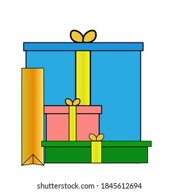 Vector simple flat icon gifts holidays