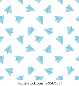 Vector simple flat minimalistic paper planes seamless pattern