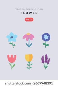 Vector simple floral icono gráfico