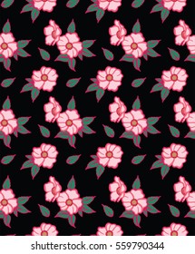 Vector simple flower. Floral blooming seamless pattern for printing on the fabric. New fashion collection