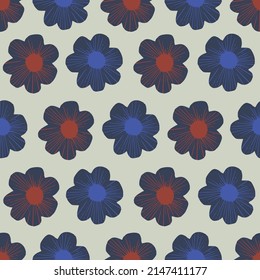 Vector simple flower illustration seamless repeat pattern fashion and home decor print fabric digital artwork
