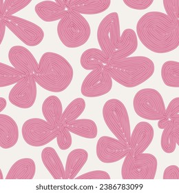 Vector simple flower with lines illustration seamless repeat pattern digital artwork