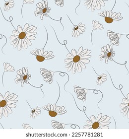 Vector simple flower seamless pattern design for textile