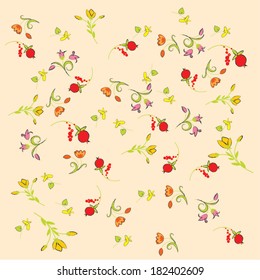 Vector simple flowers floral pattern. Illustration. Vector texture. 