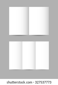 Vector simple folded paper leaflets in white color  