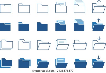 Vector Simple Folder Management Icon Set