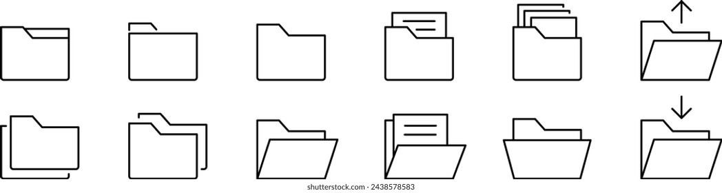 Vector Simple Folder Management Icon Set