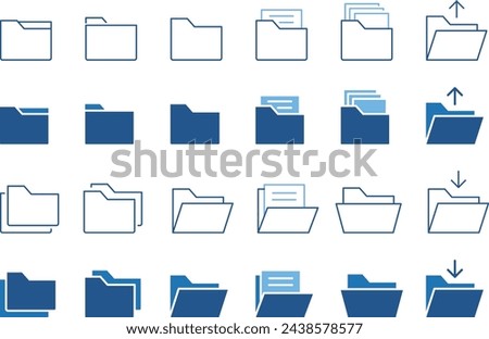 Vector Simple Folder Management Icon Set