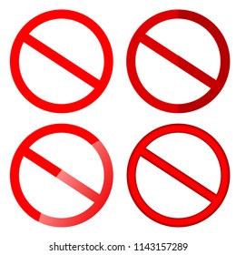 vector Simple Four Style Blank Template Prohibition Sign