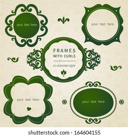 Vector simple framework in Victorian style. Element for design. You can place the text in an empty frame. It can be used for decorating of invitations, greeting cards, decoration for bags and clothes.