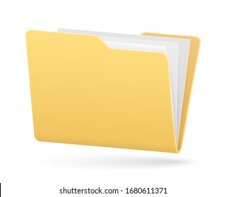 vector simple full folder of documents with light shadow
