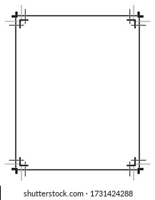 Vector simple geometric frame for photo, text or covers.