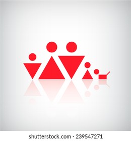 vector simple geometric shapes family logo, icon