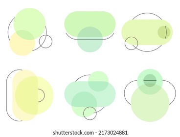 Vector simple geometric shapes set. Set of simple graphic elements. Basic shapes and lines. Labels stickers template, header, decorative creative banners, flyer or presentation.