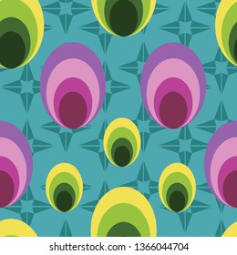 Vector simple geometrical shapes seamless pattern background with decent colors. Perfect for wallpaper, fabric, wrapping paper, scrap booking and many more surfaces.