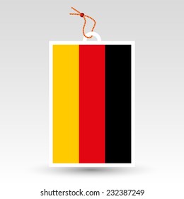 vector simple German price tag - symbol of made in Germany - label with string - national flag of deutschland pattern