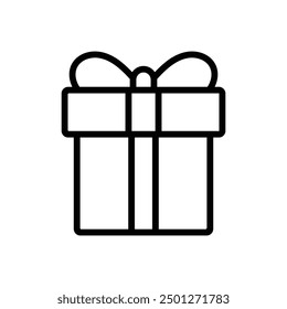 Vector Simple Gift Box Outline Icon