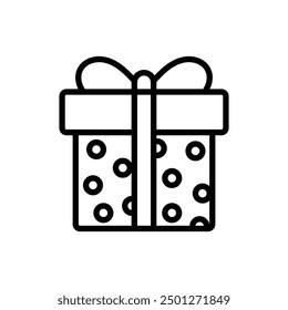Vector Simple Gift Box Outline Icon
