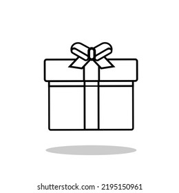 Vector Simple gift outline icon design. Isolated on White Background Stroke pictogram Vector illustration isolated on a white background. Premium quality symbol sign for mobile app and web sites