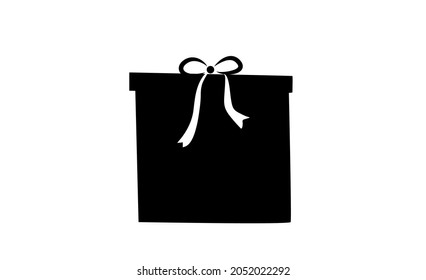 Regalo vectorial simple con cinta, caja de vacaciones brillante, embalaje multicolor inusual