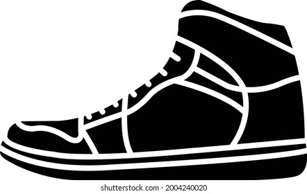 A vector of simple glyph shoes icon