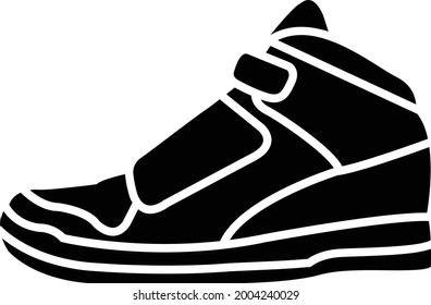 A vector of simple glyph shoes icon
