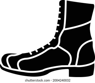 Eine Vektorgrafik von einfachen Glyph-Schuhen-Symbol