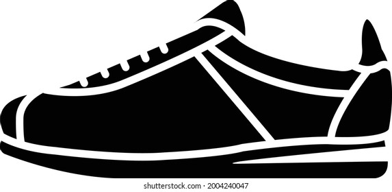 A vector of simple glyph shoes icon