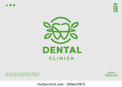 Vektorschlichte grüne Naturmonoline, moderne Zahnfox-Kunst-Logo Orange Perfekt für jede Marke