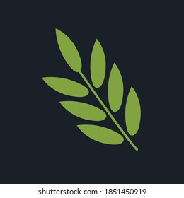 ilustración de hoja verde simple vectorial