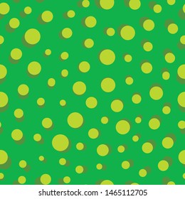 Vector simple green polka dots seamless pattern background