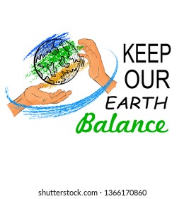 Vector Simple Hand Draw Sketch of Earth Day Element Design