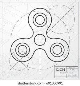 Vector simple hand spinner icon. Business illustration. Bearing