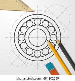 Vector simple hand spinner icon. Business illustration. Bearing