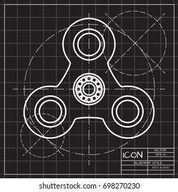 Vector simple hand spinner icon. Business illustration. Bearing