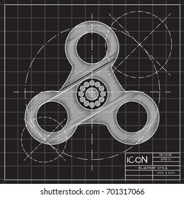 Vector simple hand spinner icon. Business illustration. Bearing